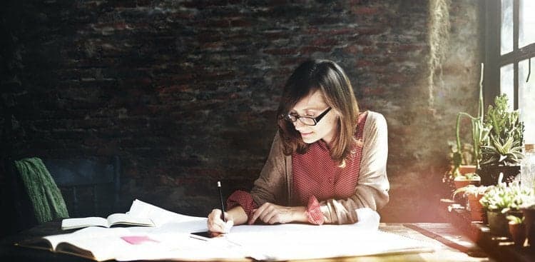 Woman working on a project