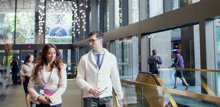 employees at City National Bank’s Los Angeles office